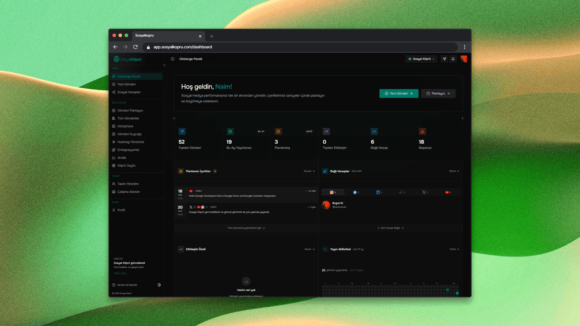 Sosyal Köprü Dashboard Dark